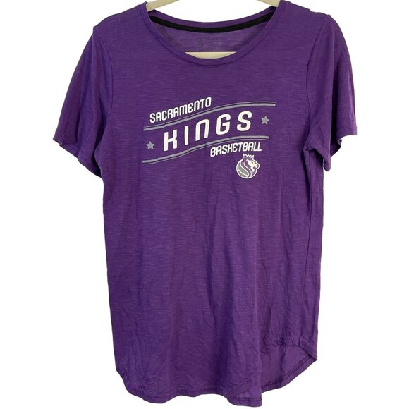 Sacramento Kings Basketball t-shirt short sleeve sheer lion stars purple READ - Picture 1 of 6